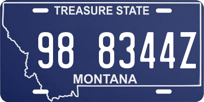 MT license plate 988344Z