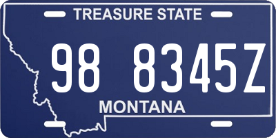 MT license plate 988345Z