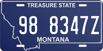 MT license plate 988347Z