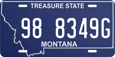 MT license plate 988349G
