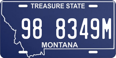 MT license plate 988349M