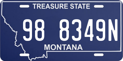 MT license plate 988349N