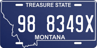 MT license plate 988349X