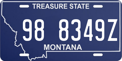 MT license plate 988349Z