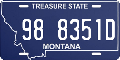 MT license plate 988351D