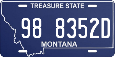 MT license plate 988352D