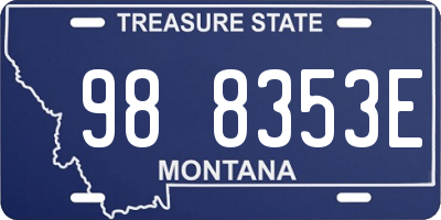 MT license plate 988353E