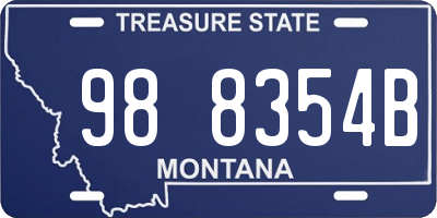 MT license plate 988354B