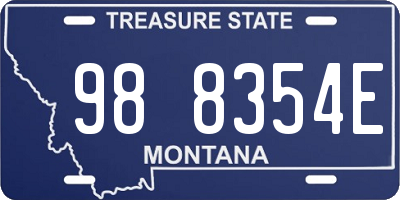 MT license plate 988354E