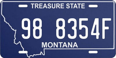 MT license plate 988354F