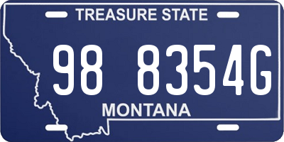MT license plate 988354G