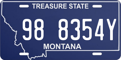 MT license plate 988354Y