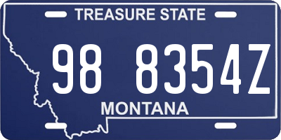 MT license plate 988354Z