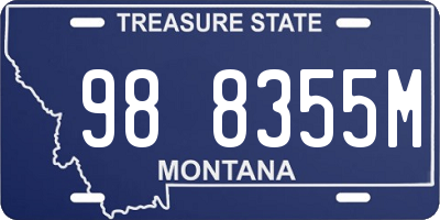 MT license plate 988355M