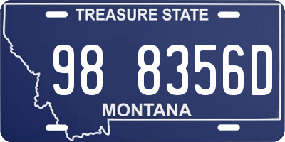 MT license plate 988356D