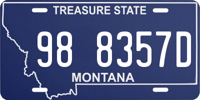 MT license plate 988357D