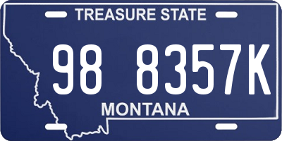 MT license plate 988357K