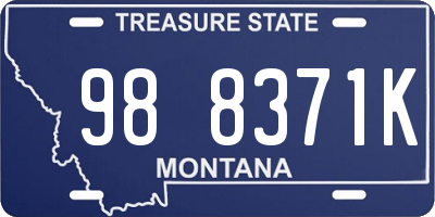 MT license plate 988371K