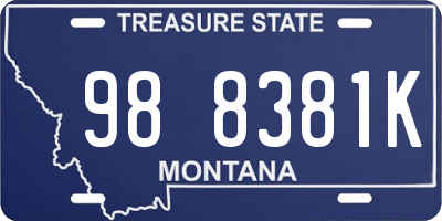 MT license plate 988381K