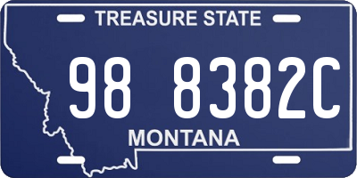 MT license plate 988382C