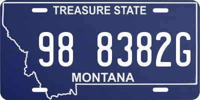 MT license plate 988382G