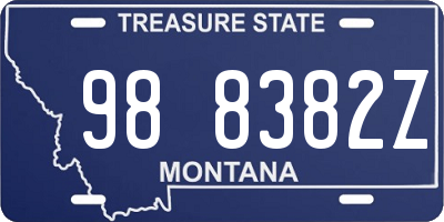 MT license plate 988382Z