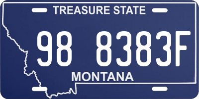MT license plate 988383F