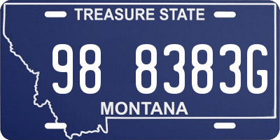MT license plate 988383G