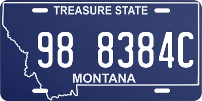 MT license plate 988384C