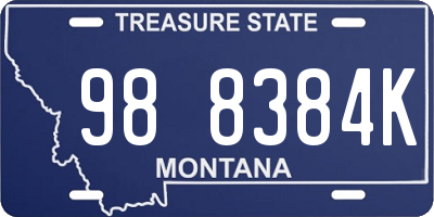 MT license plate 988384K