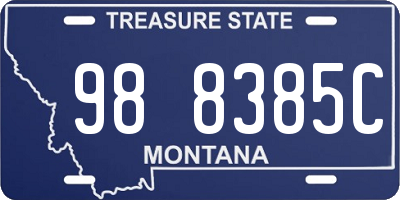 MT license plate 988385C