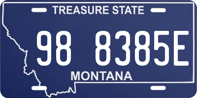 MT license plate 988385E