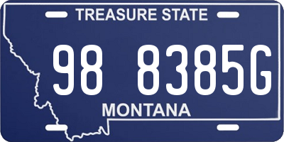 MT license plate 988385G