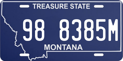MT license plate 988385M