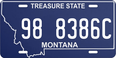 MT license plate 988386C