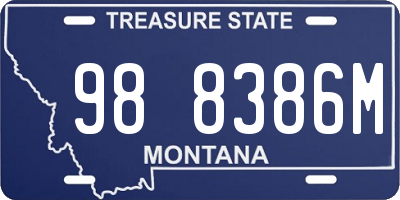 MT license plate 988386M