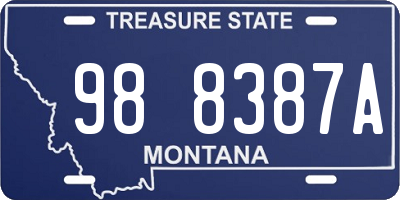 MT license plate 988387A