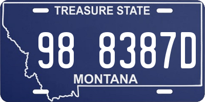 MT license plate 988387D