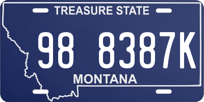 MT license plate 988387K