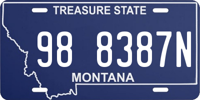 MT license plate 988387N