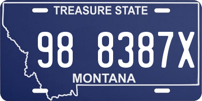 MT license plate 988387X