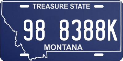 MT license plate 988388K