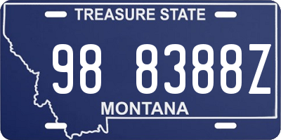 MT license plate 988388Z