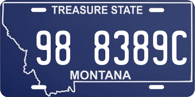 MT license plate 988389C
