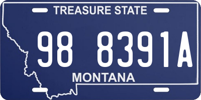 MT license plate 988391A