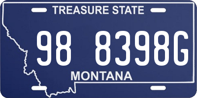 MT license plate 988398G