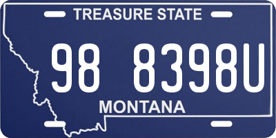 MT license plate 988398U