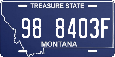 MT license plate 988403F
