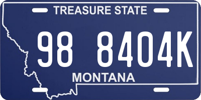 MT license plate 988404K