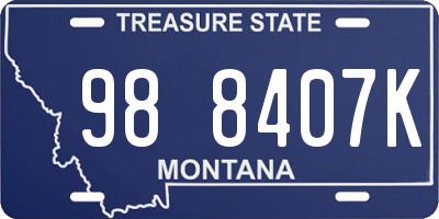 MT license plate 988407K